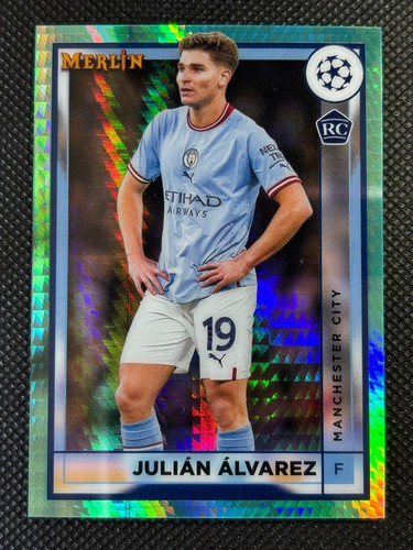 Julian Alvarez 2022 Topps Merlin Chrome Aqua Prism Refractor