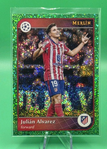 Julian Alvarez 2024 Topps Merlin Chrome Green Speckle /99