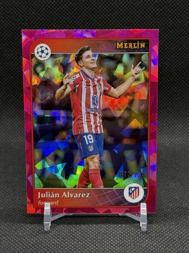Julian Alvarez 2024 Topps Merlin Chrome Magenta Atomic Refractor /125
