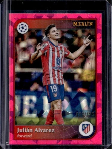 Julian Alvarez 2024 Topps Merlin Chrome Magenta Atomic Refractor /125