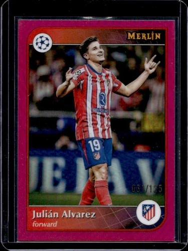 Julian Alvarez 2024 Topps Merlin Chrome Magenta Refractor /125