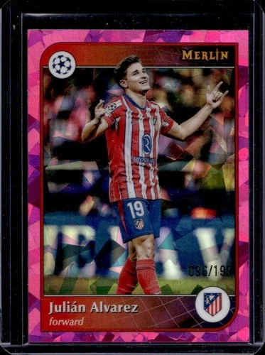 Julian Alvarez 2024 Topps Merlin Chrome Pink Atomic Refractor /199
