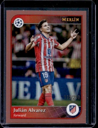 Julian Alvarez 2024 Topps Merlin Chrome Rose Gold Refractor /250