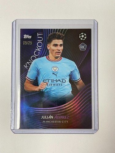 Julian Alvarez 2022 Topps UCL Knockout Purple Foil /25