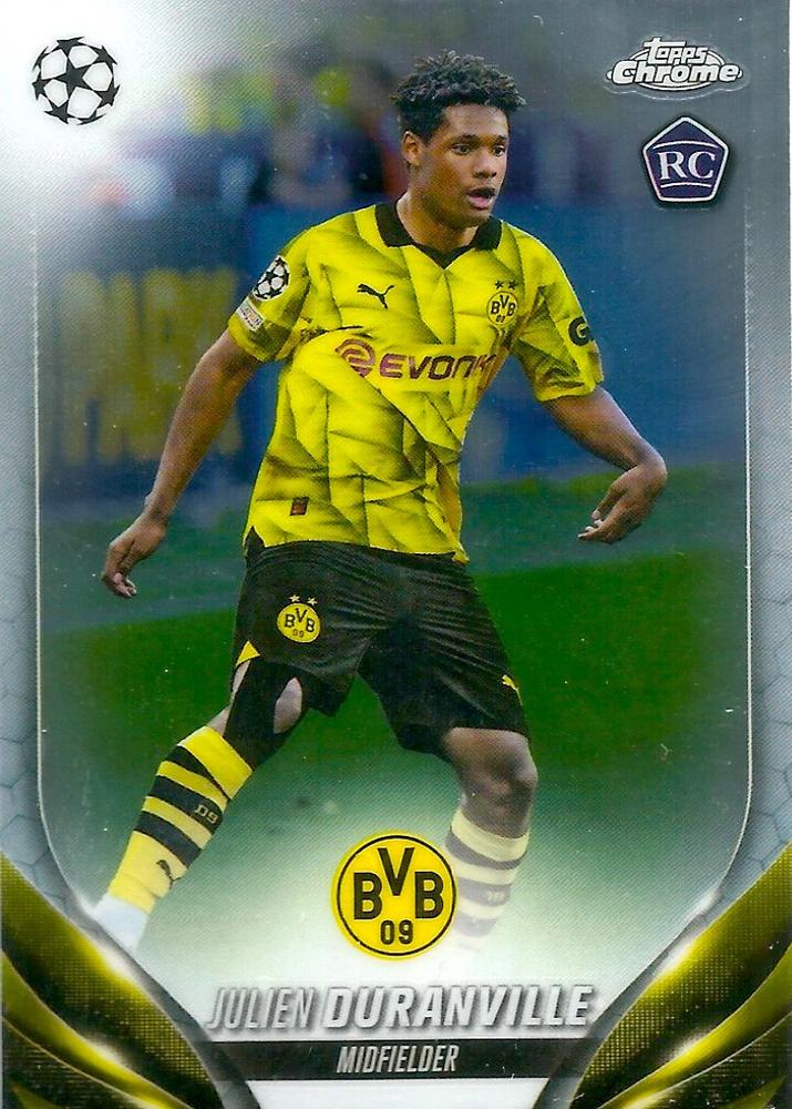 Julien Duranville 2023 Topps Chrome UEFA Club Competitions