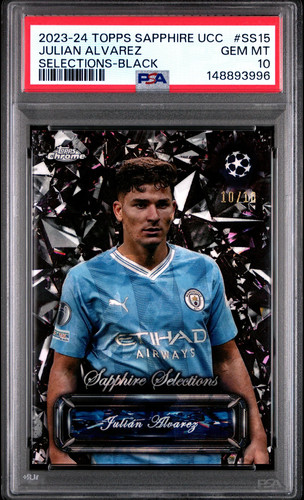 Julián Álvarez 2023 Topps Cromo Zafiro UEFA Sapphire /10