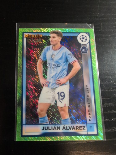Julián Álvarez 2023 Topps Merlin Chrome UEFA Verde Neón Brillo /350