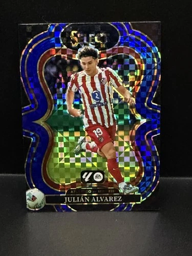 Julián Álvarez 2025 Panini Select Blue Checker Prizm