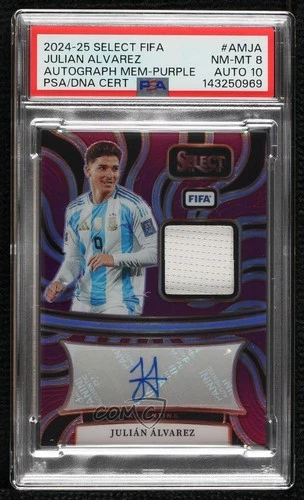 Julián Álvarez 2024 Panini Select Purple Prizm /49