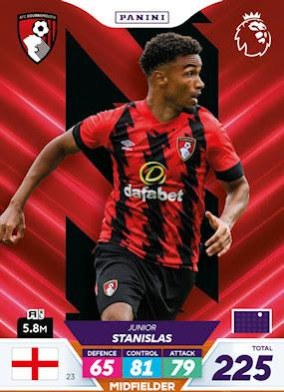 Junior Stanislas 2023 Panini Adrenalyn XL Premier League Plus