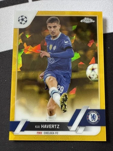 Kai Havertz 2022 Panini Merlin Chrome Zaffiro Cromato Giallo /99