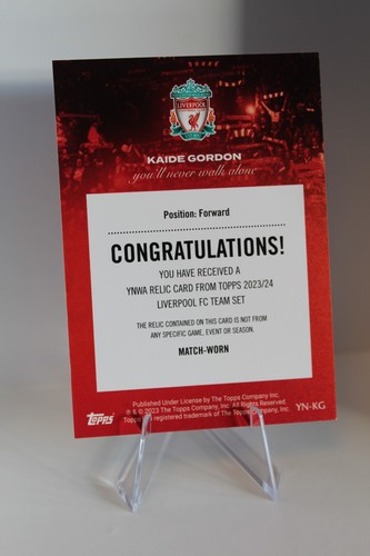 Kaide Gordon 2023 Topps Liverpool 23/24 Pink /99