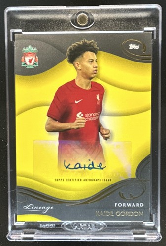 Kaide Gordon 2022 Topps Liverpool Lineage Yellow /75