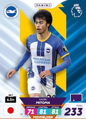Kaoru Mitoma 2023 Panini Adrenalyn XL Premier League Plus