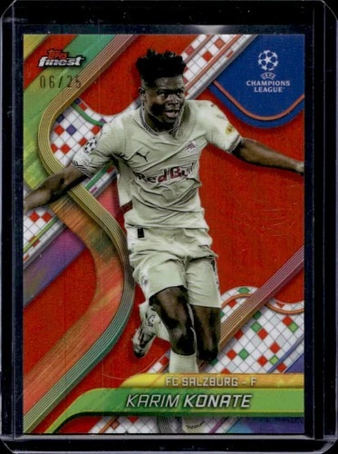 Karim Konate 2024 Topps Finest UEFA Orange Refractor /25