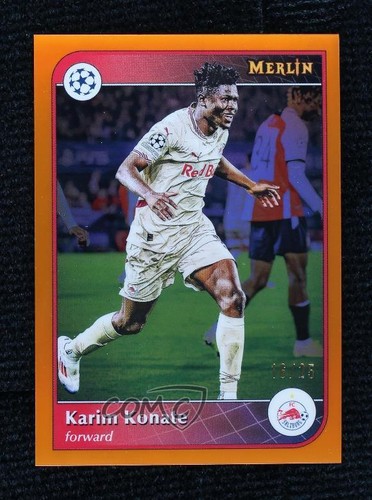 Karim Konate 2024 Topps Merlin UEFA Club Competitions Orange Refractor /25