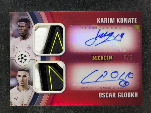 Karim Konate / Oscar Gloukh 2024 Topps Merlin Chrome UEFA Red /5