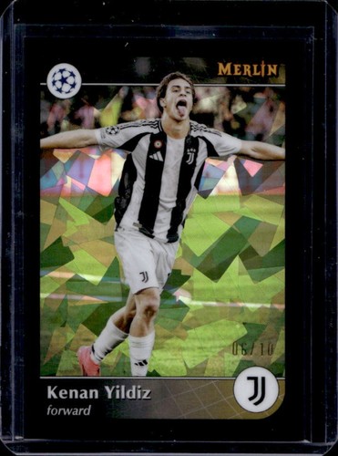 Kenan Yildiz 2024 Topps Merlin Chrome UEFA Black Atomic Refractor /10
