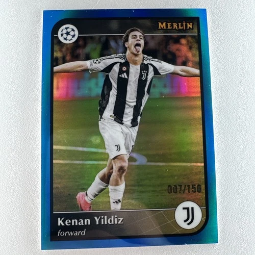 Kenan Yildiz 2024 Panini Merlin UEFA Club Blue Refractor /150