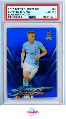 Kevin De Bruyne 2017 Topps Chrome Blue Refractor 145/150