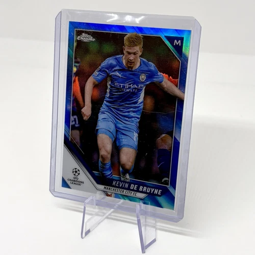 Kevin De Bruyne 2021 Topps Chrome UEFA UCL Blue Wave /150