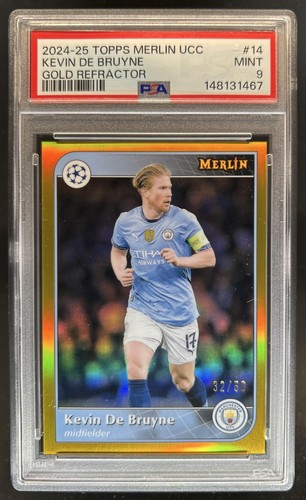 Kevin De Bruyne 2024 Topps Merlin Chrome Gold Refractor /50