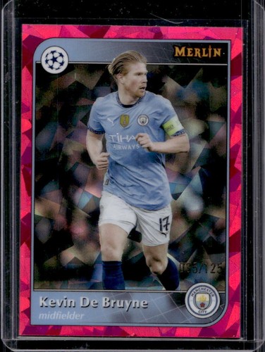 Kevin De Bruyne 2024 Topps Merlin Chrome Magenta Atomic Refractor /125