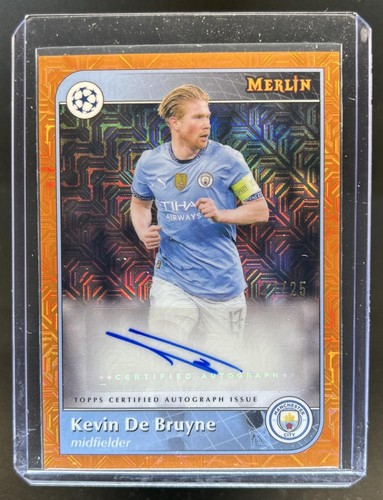Kevin De Bruyne 2024 Topps Merlin Chrome Orange Mojo Refractor /25