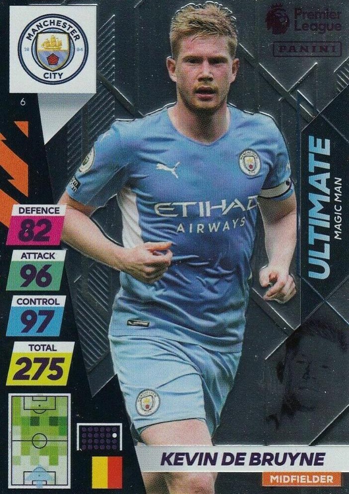 Kevin De Bruyne 2021 Panini Adrenalyn XL Premier League Plus