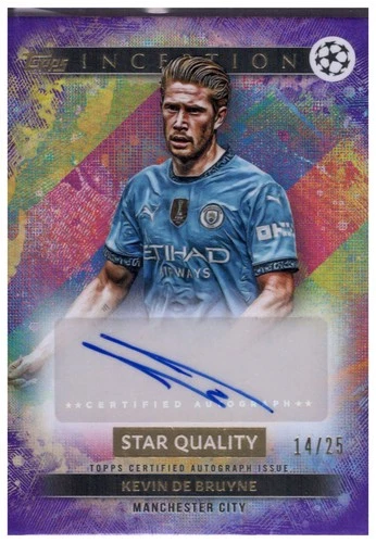Kevin De Bruyne 2024 Topps Inception UCC Purple Foil /25