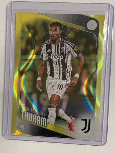 Khephren Thuram 2025 Topps UEFA Club Competitions Yellow Flowfractor