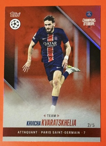 Khvicha Kvaratskhelia 2024 Topps Champions D'Europe Red /5