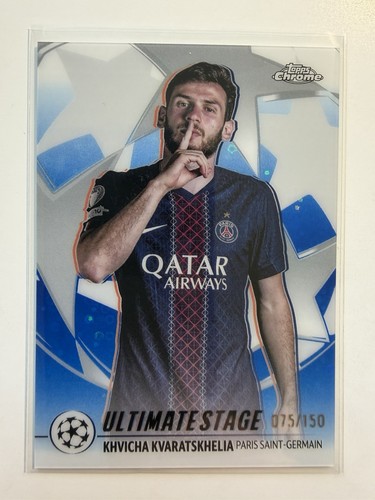 Khvicha Kvaratskhelia 2025 Topps Chrome Blue /150