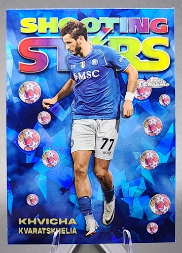 Khvicha Kvaratskhelia 2023 Topps Chrome Blue Cracked Ice