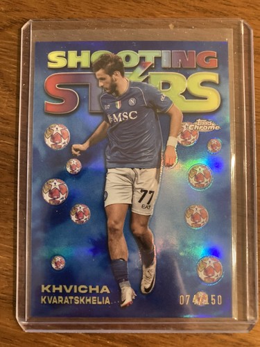 Khvicha Kvaratskhelia 2023 Topps Chrome Blue Refractor /150