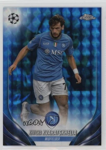 Khvicha Kvaratskhelia 2023 Topps Chrome Blue Refractor /150