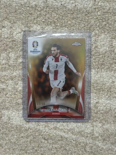 Khvicha Kvaratskhelia 2024 Topps Chrome Gold Refractor /50