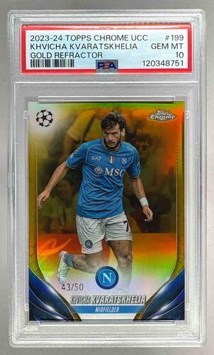 Khvicha Kvaratskhelia 2023 Topps Chrome Gold Refractor /50