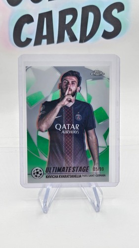 Khvicha Kvaratskhelia 2025 Topps Chrome Green /99