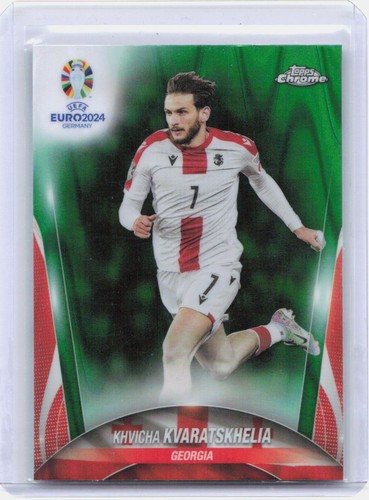 Khvicha Kvaratskhelia 2024 Topps Chrome Green Lava