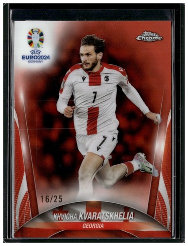 Khvicha Kvaratskhelia 2024 Topps Chrome Orange /25