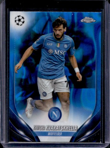 Khvicha Kvaratskhelia 2023 Topps Chrome UEFA Blue Lava Refractor