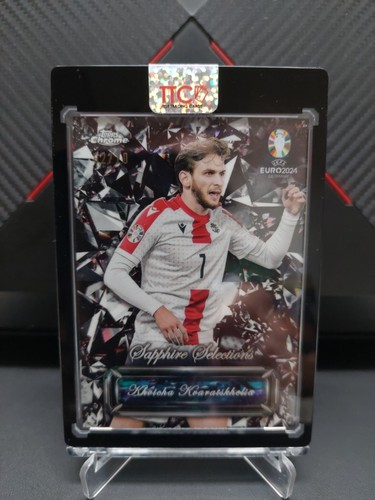 Khvicha Kvaratskhelia 2024 Topps Cromo UEFA Euro Zafiro Negro /10