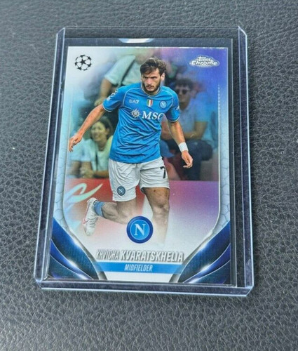 Khvicha Kvaratskhelia 2023 Topps Cromo UEFA Refractor