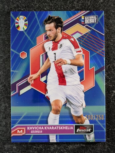 Khvicha Kvaratskhelia 2023 Topps Finest Blue Aqua Vaporwave /250