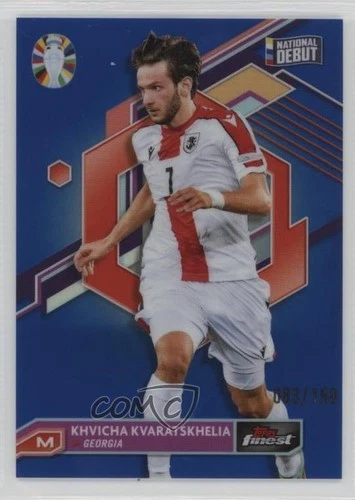 Khvicha Kvaratskhelia 2023 Panini Finest Blue Refractor /150