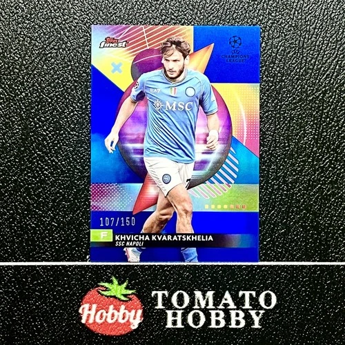 Khvicha Kvaratskhelia 2023 Topps Finest Blue Refractor /150