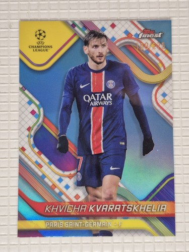 Khvicha Kvaratskhelia 2024 Topps Finest Blue Refractor /275