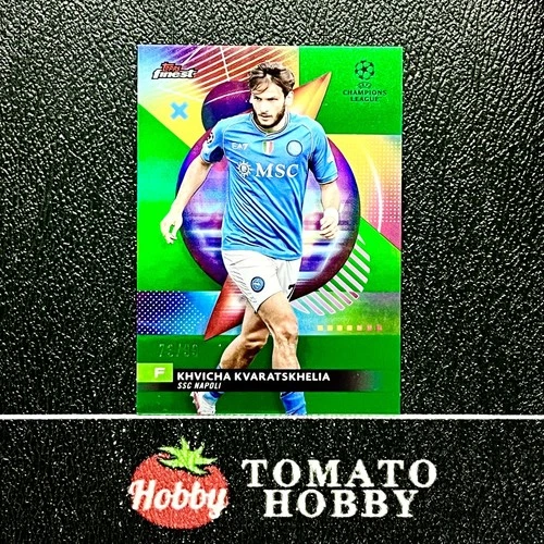 Khvicha Kvaratskhelia 2023 Topps Finest Green Refractor /99
