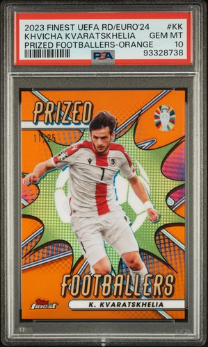 Khvicha Kvaratskhelia 2023 Topps Finest Orange Refractor /25